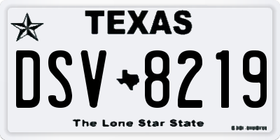 TX license plate DSV8219