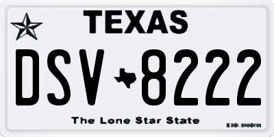 TX license plate DSV8222