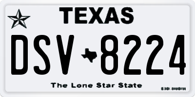 TX license plate DSV8224