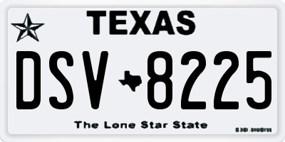 TX license plate DSV8225