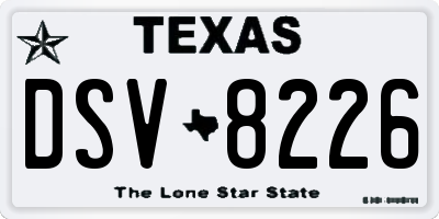 TX license plate DSV8226