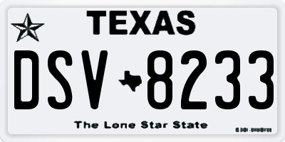 TX license plate DSV8233