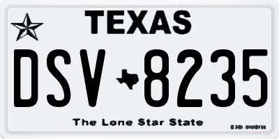 TX license plate DSV8235