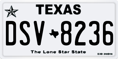 TX license plate DSV8236