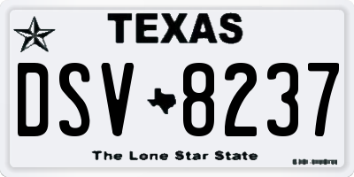 TX license plate DSV8237