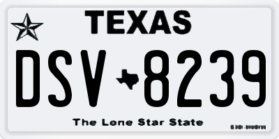TX license plate DSV8239