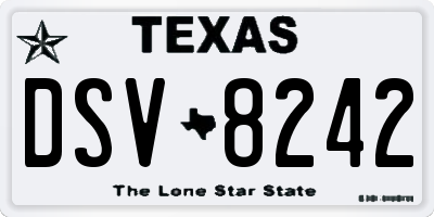 TX license plate DSV8242
