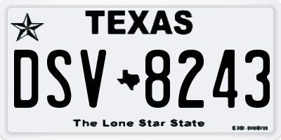 TX license plate DSV8243