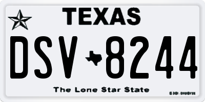TX license plate DSV8244