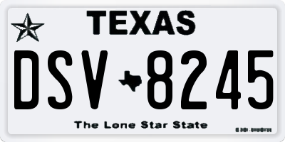 TX license plate DSV8245
