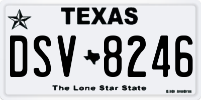 TX license plate DSV8246