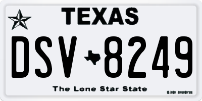 TX license plate DSV8249