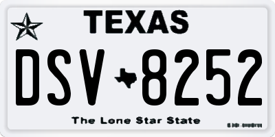 TX license plate DSV8252