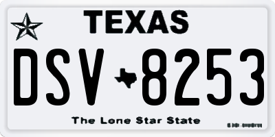 TX license plate DSV8253