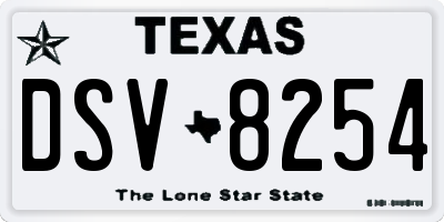TX license plate DSV8254