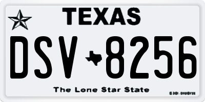 TX license plate DSV8256