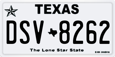TX license plate DSV8262