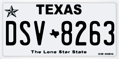 TX license plate DSV8263