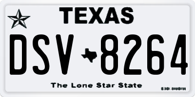 TX license plate DSV8264
