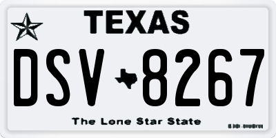 TX license plate DSV8267