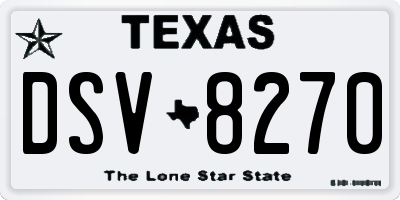 TX license plate DSV8270