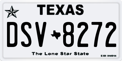 TX license plate DSV8272