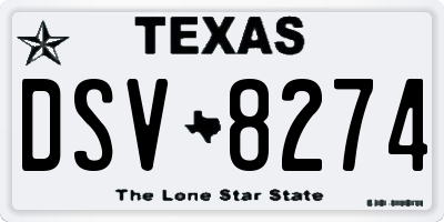 TX license plate DSV8274