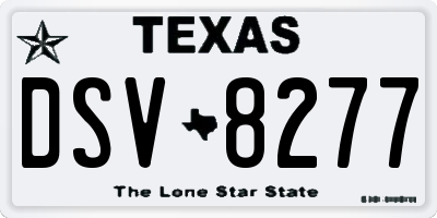 TX license plate DSV8277