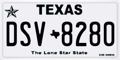 TX license plate DSV8280