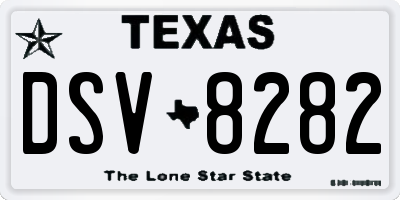 TX license plate DSV8282