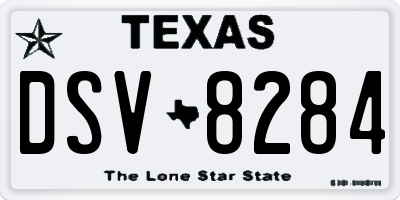 TX license plate DSV8284