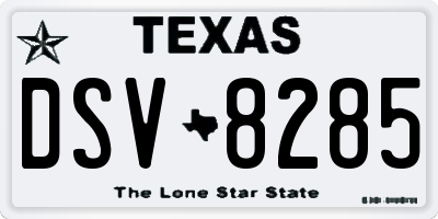 TX license plate DSV8285