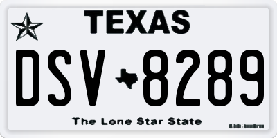 TX license plate DSV8289