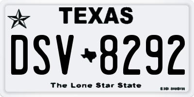 TX license plate DSV8292
