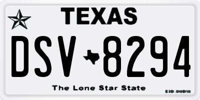 TX license plate DSV8294
