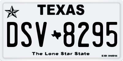 TX license plate DSV8295