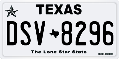 TX license plate DSV8296