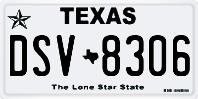 TX license plate DSV8306