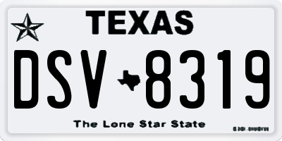 TX license plate DSV8319