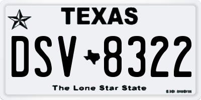 TX license plate DSV8322