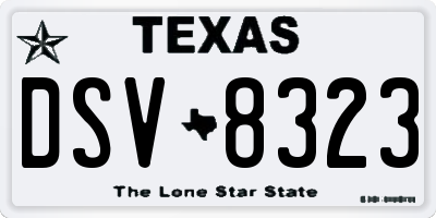 TX license plate DSV8323