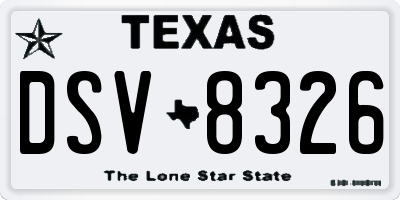 TX license plate DSV8326