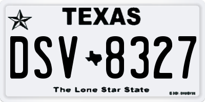 TX license plate DSV8327