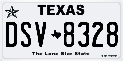 TX license plate DSV8328