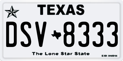 TX license plate DSV8333