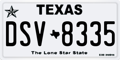 TX license plate DSV8335