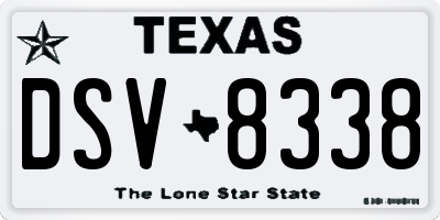 TX license plate DSV8338