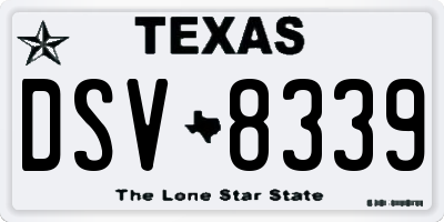 TX license plate DSV8339