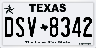 TX license plate DSV8342