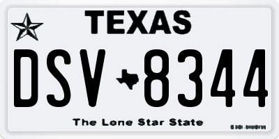 TX license plate DSV8344